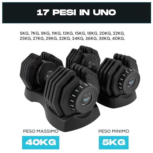 BRAINGAIN Adjustable Dumbbells Set 12.5kg / 24kg / 40kg Pair | Space Saving Adjustable Weights for Home Gym | Multiple Dumbbells in One | Smart Click Technology - Image 5