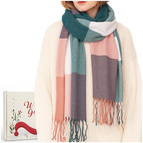 Winter Schal Damen Kaschmir Damenschal Wollscha Damenschal Übergroßer Karierter Schal Decke Damen Geschenke für Mama Freundin Nikolaus Weihnachtsgeschenke für Frauen...