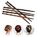4Pcs Brown and Black Wooden Hair Sticks Hair Chopsticks for Women, Bamboo Shape Hair Pins for Long Hair, Hair Stick Pin for Buns, Decorative Hair Holder for Women Hair Accessories and Care