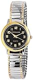 Ziffernblattfarbe: Schwarz Excellanc Damen analog Armbanduhr mit Quarzwerk 170011000022 Metallgehäuse mit Metallzugband in Bicolor und Ziffernblattfarbe Schwarz Armbandbreite 14 mm