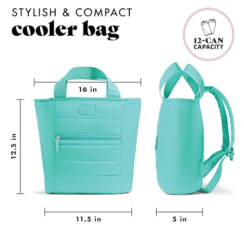 Image of Fit & Fresh Mari Cooler Backpack for Women, Insulated Leakproof Soft Cooler Bag (12 Can), Lunch Tote, Beach Cooler, Lightweight Travel Picnic Tote, Teal