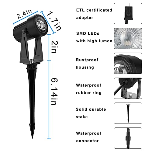 Globelit Low Voltage Led Landscape Lights, Ip65 Waterproof Landscape Lighting Kit With Transformer Outdoor Landscape Spotlights For Yard Garden Pathway Driveway Wall Tree Flags, 8 Pack. #TOP2