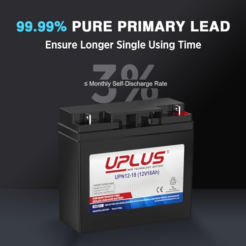 UPLUS UPN12-18 12V 18Ah Rechargeable Agm Battery Compatible with T3(F3) Terminal, SLA Battery Replacement Batteries for Mobility, Golf Trolley, UPS, Electric Scooter, Ride on Mower, Home Alarm System - Image 2