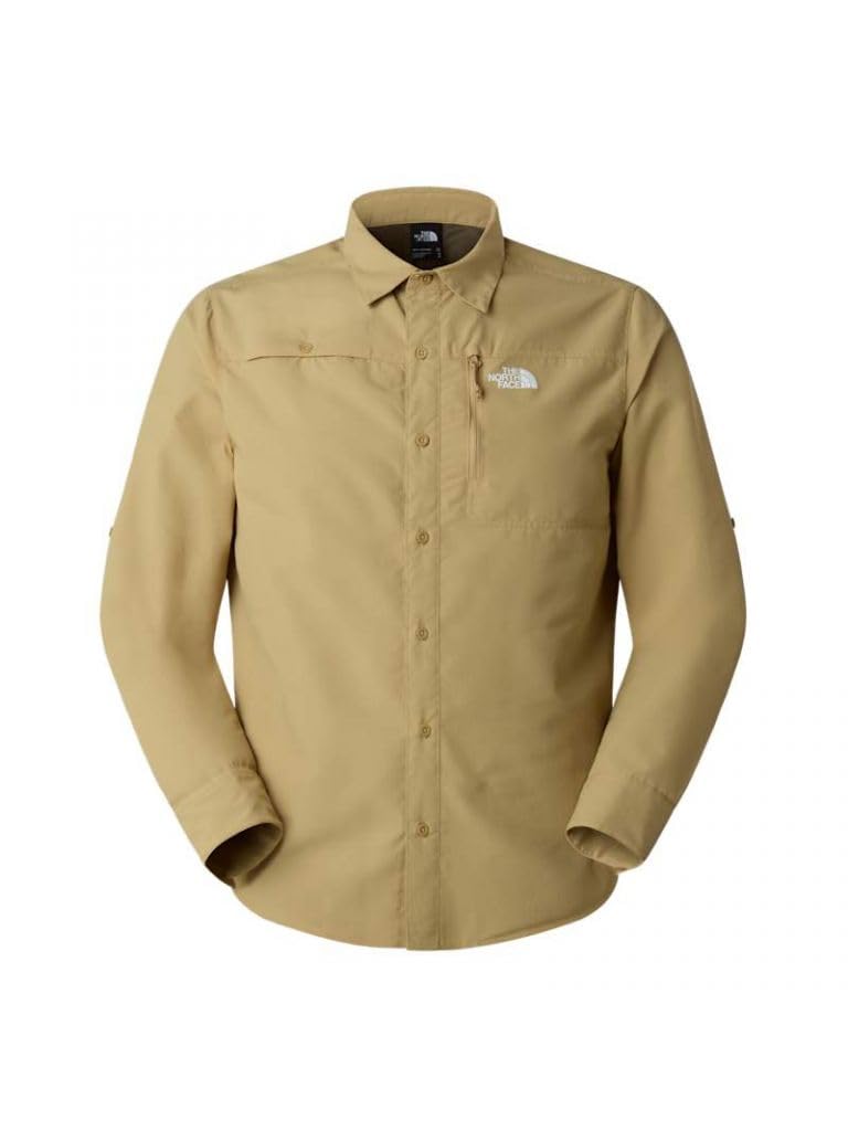 The North Face Erkek M Sequoia uzun kollu tişört (tekli paket), Haki Taş, XL