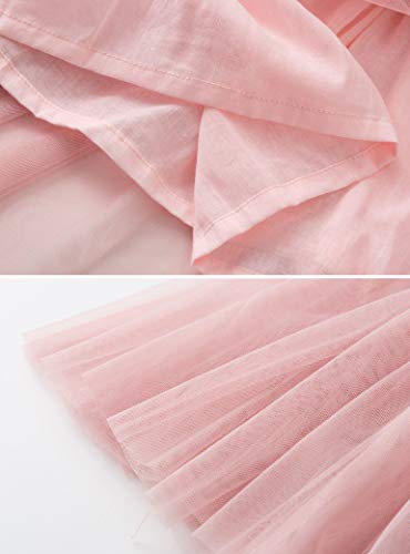 Girls Tulle Midi Skirt Puffy Layered Tutu A-Line Long Dress Kids Mesh Ruffle Ruched Skirts Princess Fairy Tiered Pettiskirt Summer Sundress Skirt 6-7 Years #TOP4