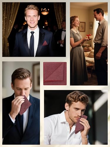 Image of Mantieqingway Cotton Handkerchiefs for Men Solid Color Pocket Square for Suit Formal Wedding Church