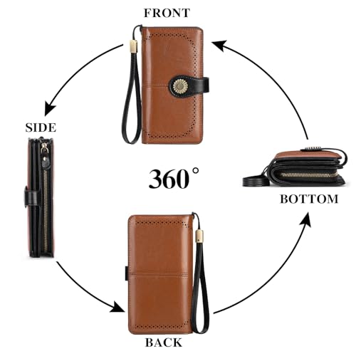 SENDEFN Wallets for Women Leather Credit Card Holder with RFID Blocking Large Capacity Wristlet by SENDEFN - Used condition - Image 3