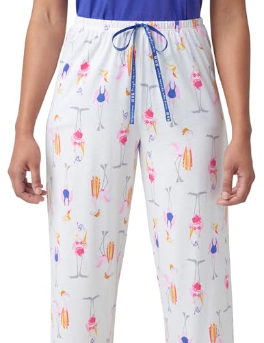 Image of HUE Women's Summer Vacation Pajama Separates, Soft, Whimsical Print Pjs with Tropical Beach Themes, Flip Flops, Cocktails