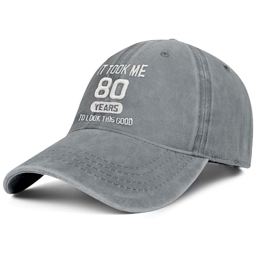 Image of 80th Birthday Gifts 80 Year Old Gifts Ideas for Men Women It Took Me 80 Years to Look This Good Hat Washed Cotton Hat