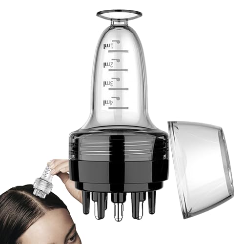 Aplicador de aceite para el cabello, peine del masajeador del cuero cabelludo con cuentagotas y cepillo, dispensador de aceite para el cabello de la bola de rodillo para crecimiento, c