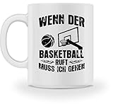 shirt-o-magic Basketball-Fan: Der Basketball ruft - Tasse -M-Weiß
