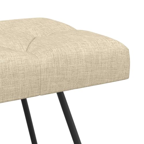 Banco rectangular para pasillo y dormitorio en tela crema acolchada 6
