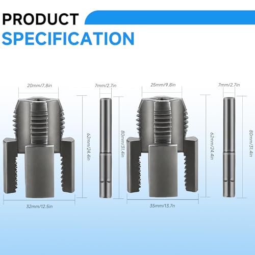 2 Stück Innen-Außengewindeschneider für PPR/PVC-Rohre 20 mm + 25 mm (1/2 + 3/4) | Integrierter Wasserrohr-Gewindeschneider | Schnelle Gewindeschneidung für Sanitärprojekte​