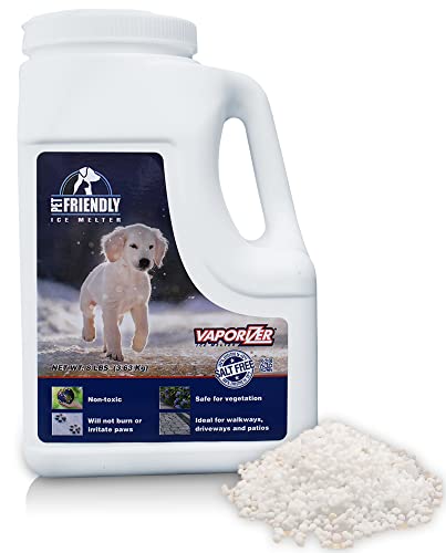Snow & Ice Melter Pet Safe & Paws 100% Salt Free - Safe for Dogs & Cats - Effective to -25°F 8lb Shaker Jug