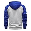 Generisch Mens Hooded Sweatshirt Cardigan Loose Structure Zipper Hoodie Sleeve Insert Jacket Ans Hoodie, blue, L #1
