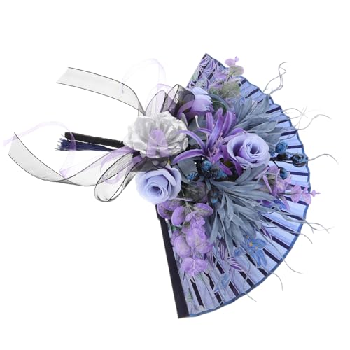 Beaupretty Novia Diseño De Flores Artificiales Accesorio De Abanico para Bodas Elegante
