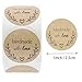 500 Pcs Handmade with Love Stickers Roll, 1Inch Kraft Paper Stickers Heart Shape Lables Tags for Baking, Packaging,Envelope Seals, Birthday,Party Gift Wrap Bag (Style 1)