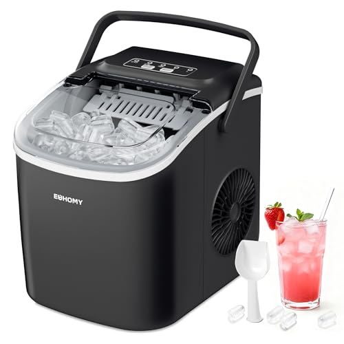 EUHOMY Macchina del Ghiaccio 12kg/24h, Autopulente Macchina per il Ghiaccio