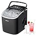 EUHOMY Macchina del Ghiaccio 12kg/24h, Autopulente Macchina per il Ghiaccio Casa, 9 Cubetti in 6 Minuti, 2 Dimensioni di Ghiaccio, Silenzioso, Ice Maker con Maniglia/Paletta/Cestello, Nero