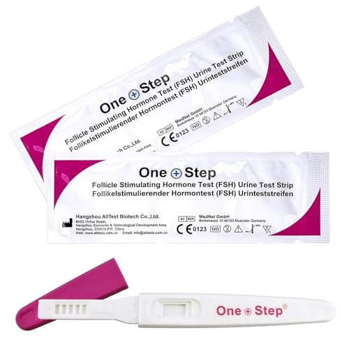 2 x One+Step Prueba de Menopausia | Prueba rápida para la Detección de la Hormona FSH en la Orina I Test de Fertilidad para Mujeres I Detectar la Infertilidad y la Esterilidad