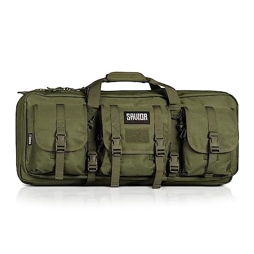 Savior Equipment American Classic Tactical Double Long Rifle Pistol Gun Bag Firearm Transportation Case w/Backpack - 36 Inch Olive Drab Green