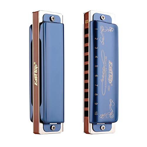 Professional Harmonica Blues Key of B 10 Hole 20 Tone Heavy Duty with Case & Cleaning Cloth for Professional Player, Beginner, by Eison-East Top,Blue,Best Gift - Les Beatles, Paul McCartney, John Lennon, RIngo Starr, George Harrison Professional Harmonica Blues Key of B 10 Hole 20 Tone Heavy Duty with Case & Cleaning Cloth for Professional Player, Beginner, by Eison-East Top,Blue,Best Gift – Image 4