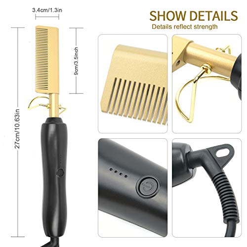 Yvonne Hot Comb Electric Hair Straightener Multifunctional Copper Brush For Wet And Dry Hair Heated Comb For Men Long Beard #TOP3