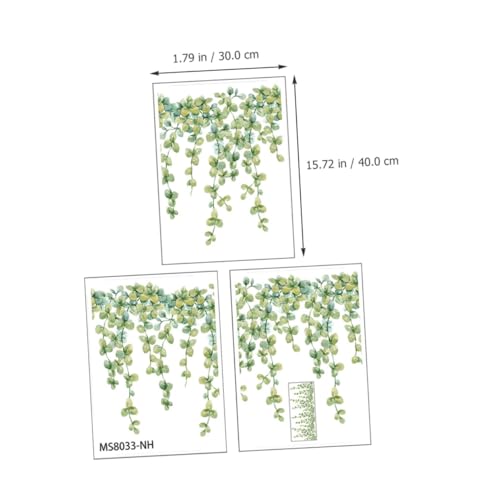 Vinilos Decorativos Hojas 3 pcs Verde 30x40 cm miniatura 2