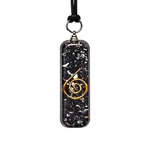 Orgone Pendant Black Tourmaline Crystal Balancing Chakra - Orgonite Healing Crystal Necklace Pendant - Positive Yoga Meditation Energy Generator Pendant - E- Energy Protection Necklace for Men Women