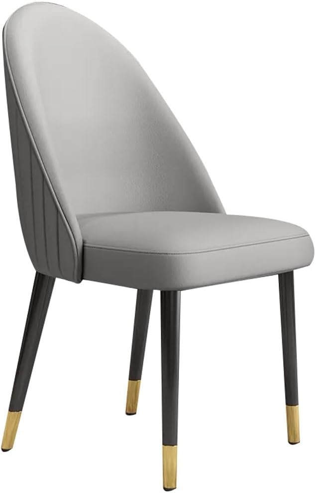 RILOOP Microfiber Leather Kitchen Dining Chairs Living Room Side Chairs Dressing Table Makeup Chairs Sturdy Carbon Steel Metal Legs Living Room Chairs/All Light Grey/Gold Feet