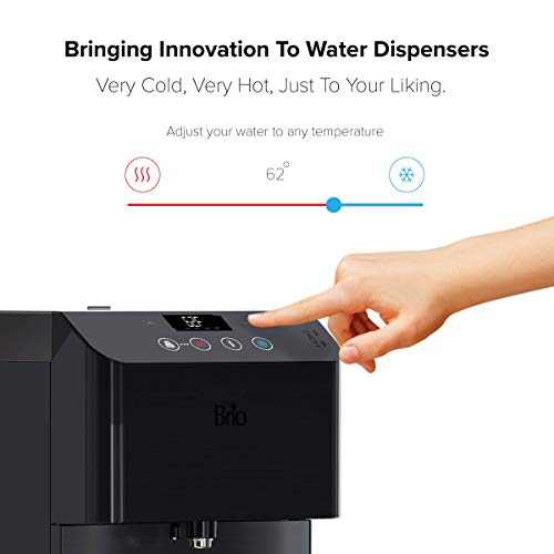 Brio Moderna Touchless Bottom Load Water Cooler Dispenser - Self-Cleaning, Motion Sensor, Tri Temp Dispense, Child Safety Lock, Holds 3 Or 5 Gallon Bottles, Digital Display And Led Light #TOP3