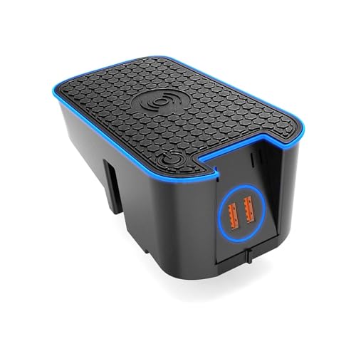 XLARSH Car Wireless Charger, for v-olvo XC90 XC60 S90L V90 2017 2018 2019, Automobile Chargers Center Console Holder Storage Box Interior Accessory, Fast Charging 3.0 USB Port 36W and 1 Type-C USB