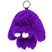 KEREDA Llavero de conejo, colgante de bolso, de peluche, para coche, para colgar en el bolso, decoración, violeta, 15 cm x 12 cm,