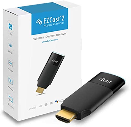 EZCast 2 Wireless Display Empfänger, unterstützt 2,4/5GHZ WiFi, kompatibel mit Android, iOS, Windows, MacOS, DLNA, Miracast, Airplay-Spiegelung