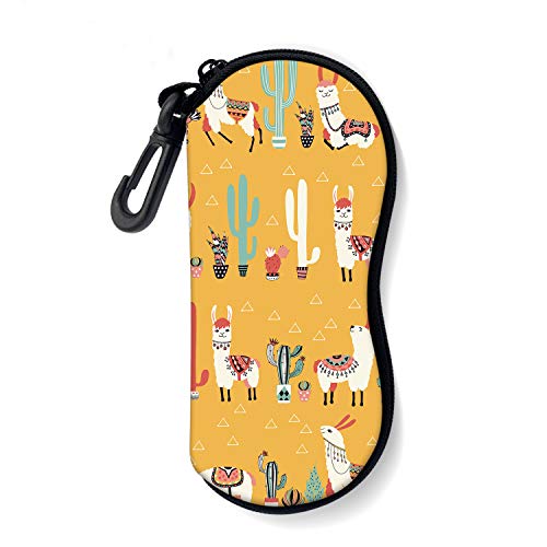 Image of Sunglasses Soft Case with Carabiner Ultra Light Neoprene Zipper Glasses Case