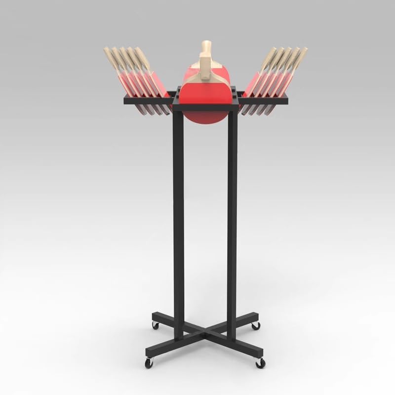 Supporto Da Parete Per Racchette Ping Pong - Porta 4 Racchette E 6 Palline, In Acciaio, Per Sala Giochi - Foto 3