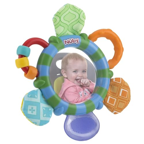 Image of Nuby Look-at-Me Mirror Teether Toy (Blue Green)
