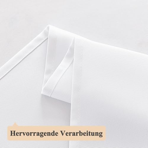 Moonooda Tischdecke Weiß Waschbar, 140X180cm Tischdecken Tischtuch aus Polyester, Leicht wasserabweisend mit Lotuseffekt… – Ansicht 4