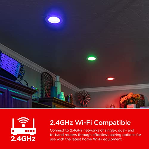 Ultrapro Wi-Fi Led Smart Light Bulb, Br30, 65W Equivalent, Rgb, Color Changing, White Select Tunable 2700K - 6500K, Dimmable, 2.4Ghz Router Required, Circadian Rhythm, Easy-To-Use App, 2 Pack, 51452 #TOP4