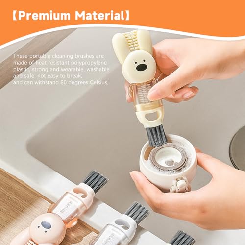Image of Creative 3 in 1 Multifunctional Cleaning Brush, Multipurpose Bottle Gap Corner Cleaner Brush Magic Water Bottle Cup Lid Detail Cleaner Tools for Travel Water Bottle,Cups Crevice