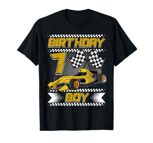 Birthday Boy 7 Years Race Car 7th Birthday Racing Car T�V���c