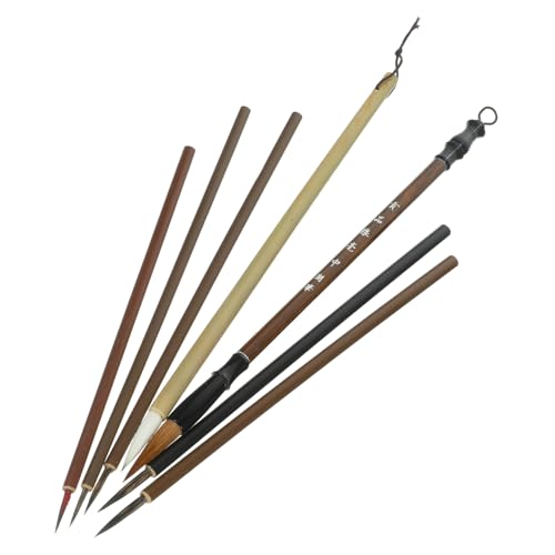 AUTSUPPL 7Pcs Traditional Calligraphy Brush for Beginners Fine Tip Art Pens for Chinese Painting Portable Wolf Hair Brushes for Calligraphy Practice and Unique Character Creation