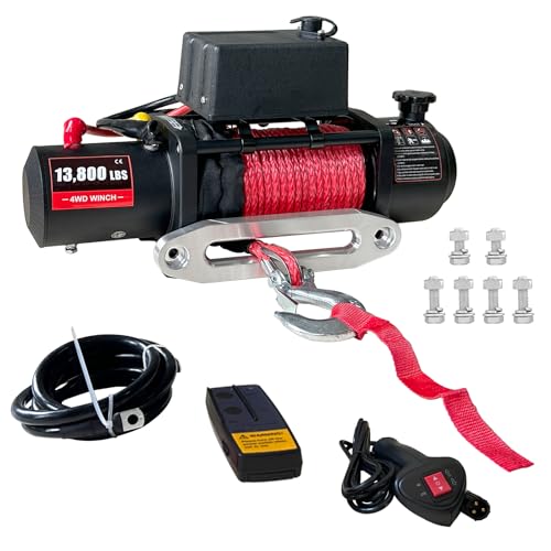 Winche Eléctrico 13800lbs 12V con Control Remoto miniatura 1