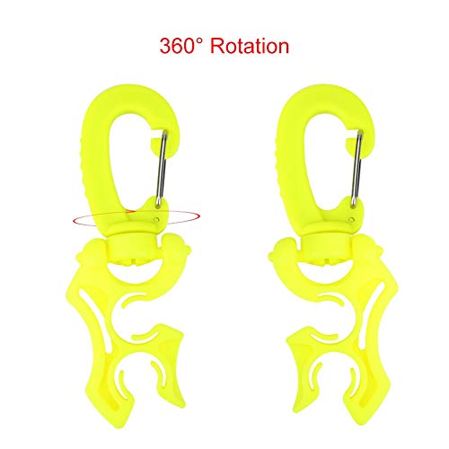 Diving Hose Holder Clip, Conveniently Holds 2 Hoses Stable for Dive Snorkeling Accessories (GREEN)