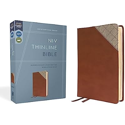 Niv, Thinline Bible, Leathersoft, Brown, Red Letter, Comfort Print