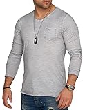 Trendiges V-Neck Longshirt mit Brusttasche