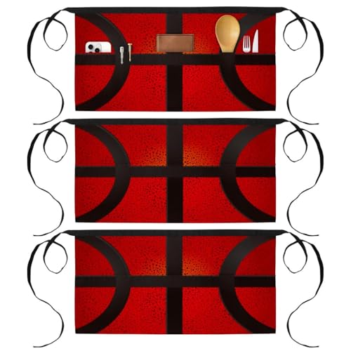 Tablier court de chef évitant les taches avec 3 poches de rangement