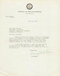 Governor Dwight H. Green - Typed Letter Signed 05/14/1946