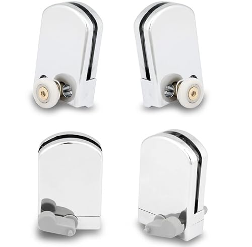 Shower Door Rollers 2 x top Rollers and 1 x Left and 1 x Right Bottom Guide/Runner Set Chrome