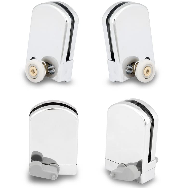 Shower Door Rollers 2 x top Rollers and 1 x Left and 1 x Right Bottom Guide/Runner Set Chrome